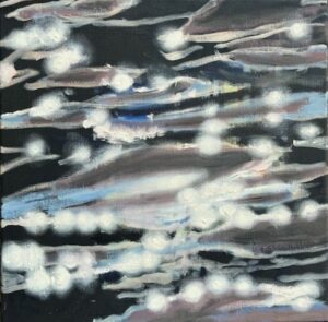 Leen van Duivendijk, Licht op het water (2), olieverf op doek, 40x40