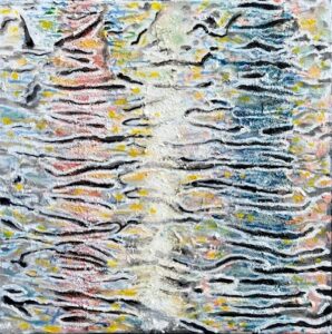 Leen van Duivendijk, Voorlopig het laatste watertje, olieverf en pigmenten op doek, 50x50 cm.