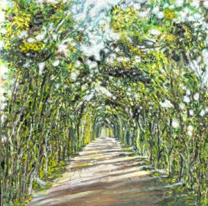Leen van Duivendijk, Brigdamseweg, olieverf, pigmenten op doek, 100x100